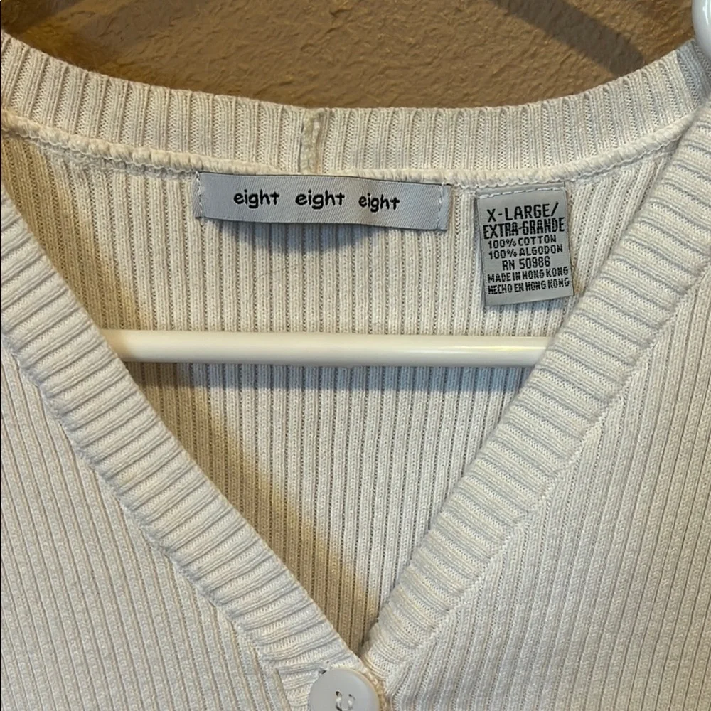 Eight Eight Eight White Buttoned Peplum Blouse Vintage - Picture 2 of 4